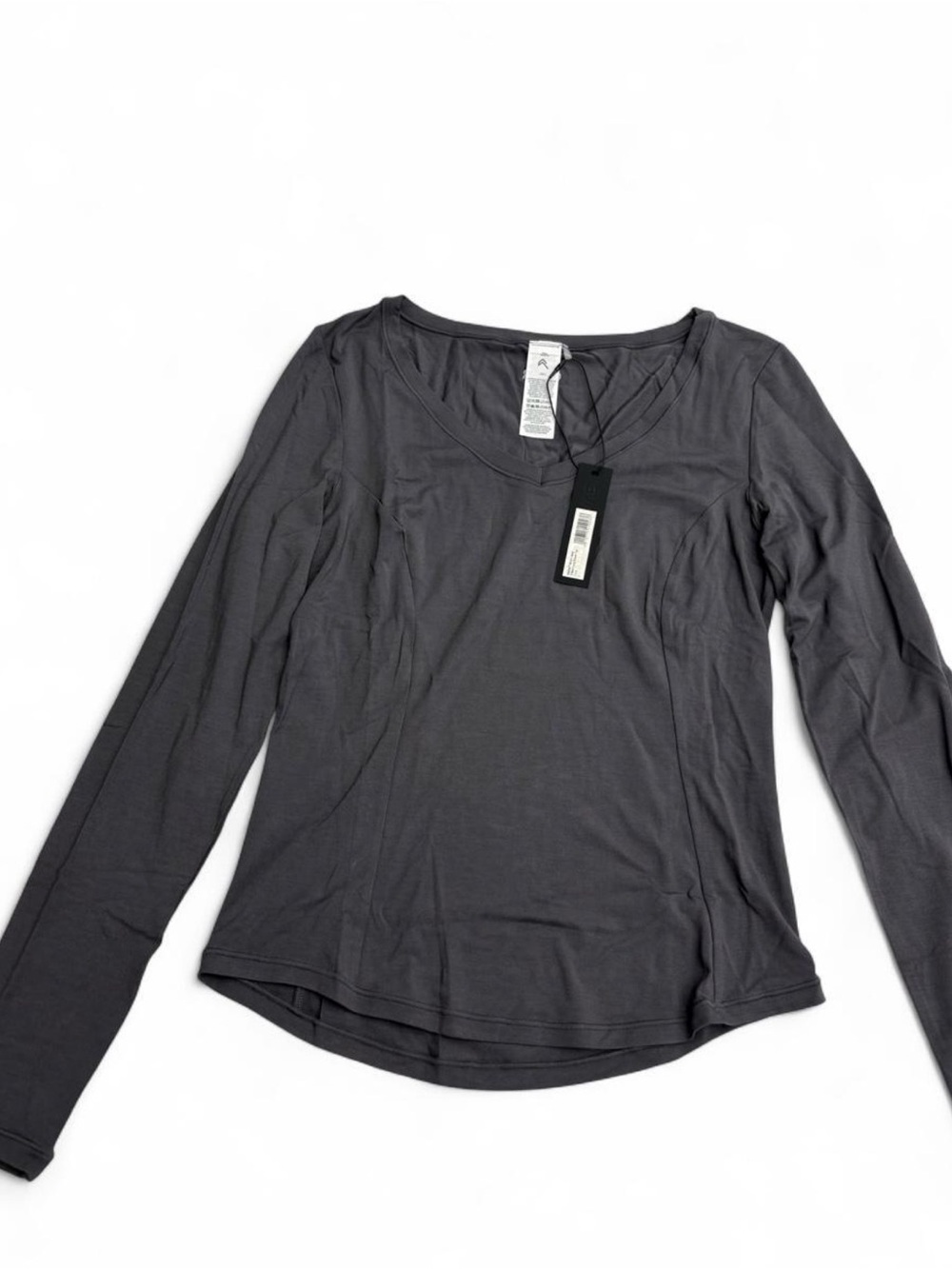 Oner Active Mellow Motion Wide V Neck Long Sleeve in Coal NWT - Picture 8 of 8